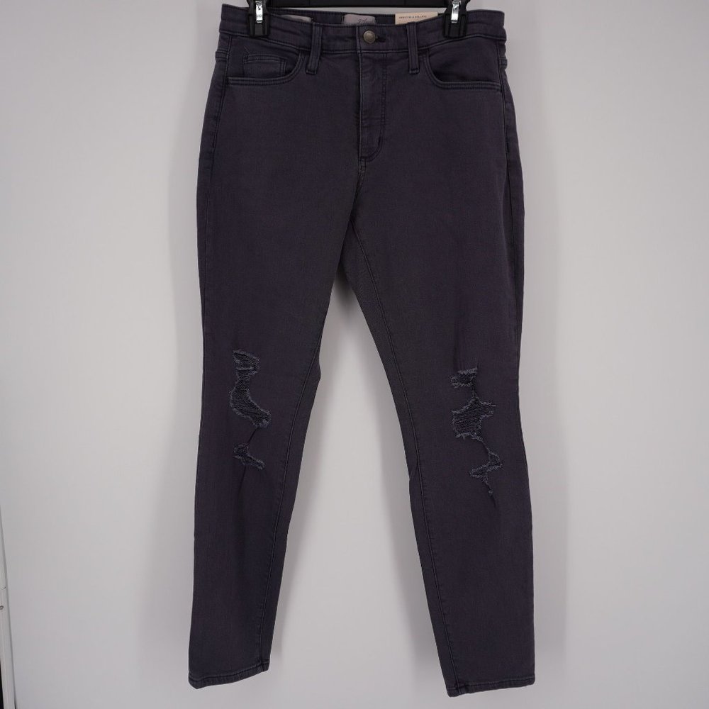 Universal Thread NWT Women's Dark Grey Distressed High Rise Skinny Jeans Sz 6 28